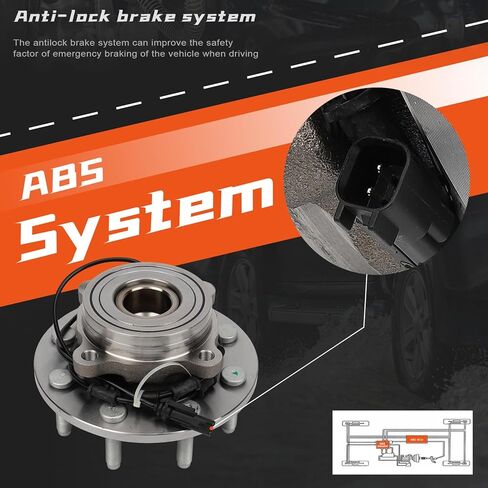 515101 Front Wheel Hub & Bearing Assembly for 2006-2008 Dodge Ram 1500/2500/3500 Truck 2006 07 08, 4x4 4WD, 8 Lug w/ABS in Kuwait