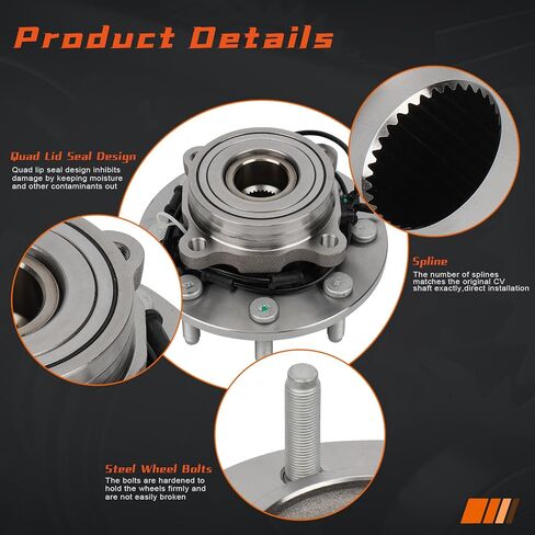 515101 Front Wheel Hub & Bearing Assembly for 2006-2008 Dodge Ram 1500/2500/3500 Truck 2006 07 08, 4x4 4WD, 8 Lug w/ABS in Kuwait
