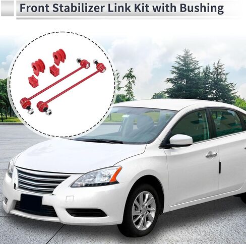 Front Stabilizer Bar Links with 2 Pcs Bushing for Nissan Rogue 2008-2013 Sway Bar Link Kits Suspension Bar End Links No.K750094/K750095/K201298 Red in Kuwait