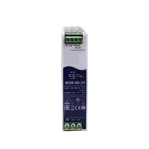 1pcs WDR-60-5 WDR-60-12 WDR-60-24 WDR-60-48 60W Ultra-Wide Input Industrial Rail Power Supply(WDR-60-24) in Kuwait