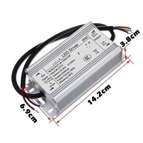 1pcs High Power Supply LED Driver 100W 3000mA Outdoor Waterproof Transformer AC85V-265V to DC18-34V for 100W Light Chip in Saudi Arabia
