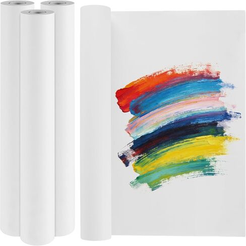 LEXININ 4 Pack 17 Inch x 65.6ft Large White Easel Drawing Paper Roll, Drawing Craft Paper Roll for Painting, DIY, Wrapping, Sketching in Kuwait