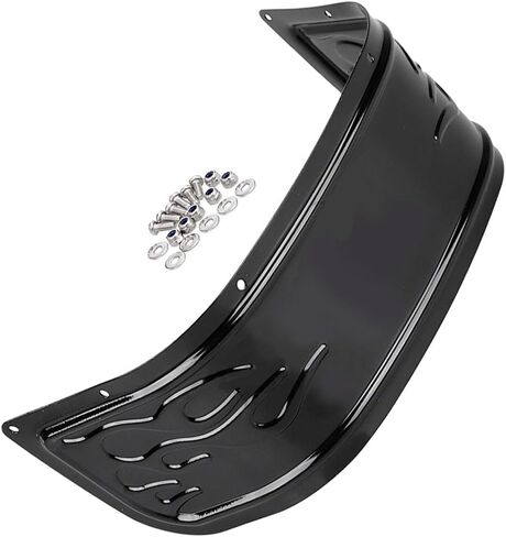 Front Lower Fender Skirt Trim, Flame Style Front Fender Trim Skirt, 2014-2022 Compatible with Harley Touring Road King Electra Street Glide - Black in Kuwait
