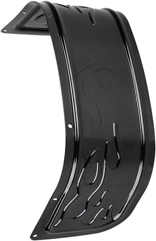 Front Lower Fender Skirt Trim, Flame Style Front Fender Trim Skirt, 2014-2022 Compatible with Harley Touring Road King Electra Street Glide - Black in Kuwait