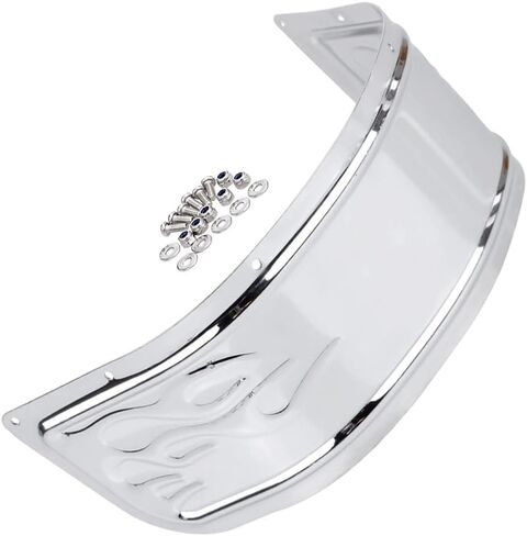 Front Lower Fender Skirt Trim, Flame Style Front Fender Trim Skirt, 2014-2022 Compatible with Harley Touring Road King Electra Street Glide - Black in Kuwait