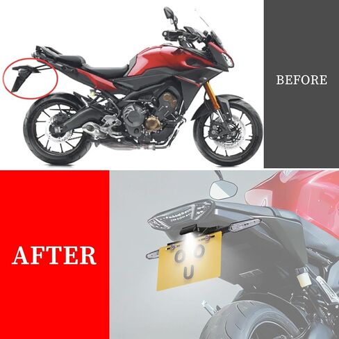 طقم مزيل الحاجز من Tracer 900 - FJ09 مرتب الذيل الخلفي متوافق مع 2015-2020 FJ-09 MT-09 TRACER 2018-2020 Tracer 900/GT حامل لوحة الترخيص مع مؤشر LED مجموعات وامضة إشارة الانعطاف in Kuwait