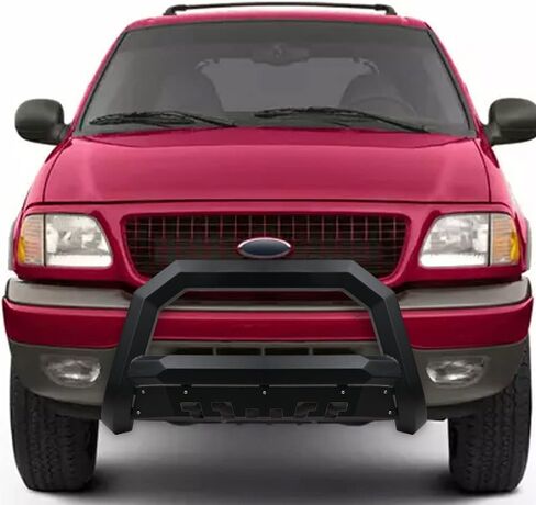 7422452940919 Compatible with 1997-2002 Ford Expedition / 1997-2003 F150 F250 / 2004 Heritage / 1998-2002 Lincoln Navigator Matte Black AVT Style Angular Bull Bar Guard with Skid Plate in Kuwait
