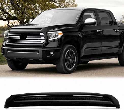 Glossy Black Front Upper Hood Bulge Molding Grill Trim Compatible with 2014-2021 Toyota Tundra Truck Grille Hood Scoop Molding Replace for 76180-0C030 in Saudi Arabia