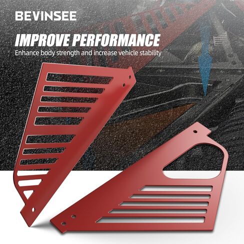 غطاء لوحة خليج المحرك Bevinsee متوافق مع شيفروليه كورفيت C8 2020-2023، مقصورة المحرك الألومنيوم يسار يمين حماية غطاء مانع للتسرب، ملحقات كورفيت C8، قطعتان، أحمر in Kuwait