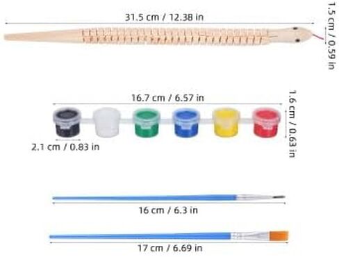 JOINPAYA 10Pcs Wooden Toy Snake Painting Kit 12.40In Flexible Wiggly Reptile Model with 12 Paint Pots and 2 Brushes for Kids Crafts Birthday Party Decorations in Saudi Arabia