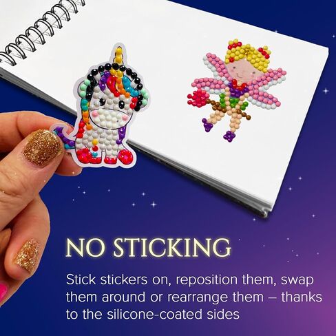 Picmondoo Diamond Art Sticker Album with Silicone Pages – No Glue, No Residue – Holds Up to 200 Stickers | Sticker Storage Book for Kids & Adults, Perfect for Sticker Collecting in Saudi Arabia