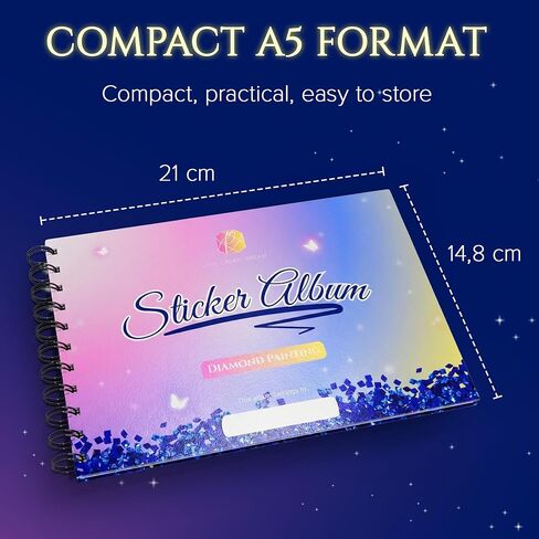 Picmondoo Diamond Art Sticker Album with Silicone Pages – No Glue, No Residue – Holds Up to 200 Stickers | Sticker Storage Book for Kids & Adults, Perfect for Sticker Collecting in Saudi Arabia