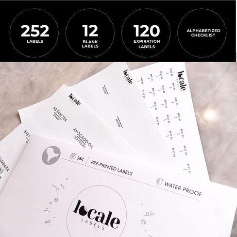 Pantry Label Stickers Including South Asian, Indian Essentials for Food Containers & Storage Organization and Expiration Labels for Kitchen Pantry (White, 2.5 by 2.5) in Saudi Arabia