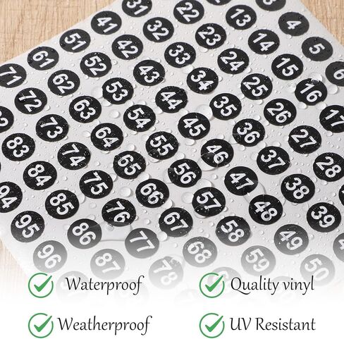 Hecila Number Stickers Labels Black Number Sticker 4000Pcs Consecutive Numbers Stickers 1-200 Vinyl Numbered Sticker Waterproof Round Self-Adhesive and Residue-Free Decals for Office Storage Inventory in Saudi Arabia