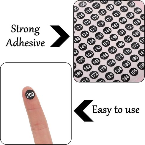 Hecila Number Stickers Labels Black Number Sticker 4000Pcs Consecutive Numbers Stickers 1-200 Vinyl Numbered Sticker Waterproof Round Self-Adhesive and Residue-Free Decals for Office Storage Inventory in Saudi Arabia