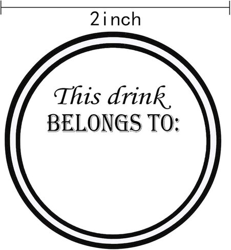 Drink Markers This Drink Belongs to Stickers - Removable Wine Glass Identification Tags - 500 Drink Stickers Cup Reusable Stickers for Wine Tasting Party Supplies, 2 inches Diameter (White) in Saudi Arabia