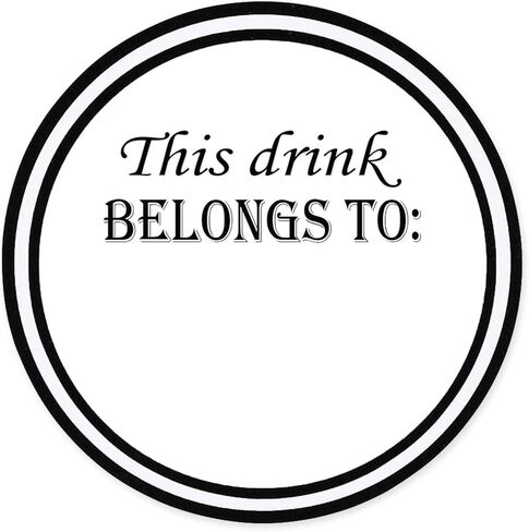 Drink Markers This Drink Belongs to Stickers - Removable Wine Glass Identification Tags - 500 Drink Stickers Cup Reusable Stickers for Wine Tasting Party Supplies, 2 inches Diameter (White) in Saudi Arabia