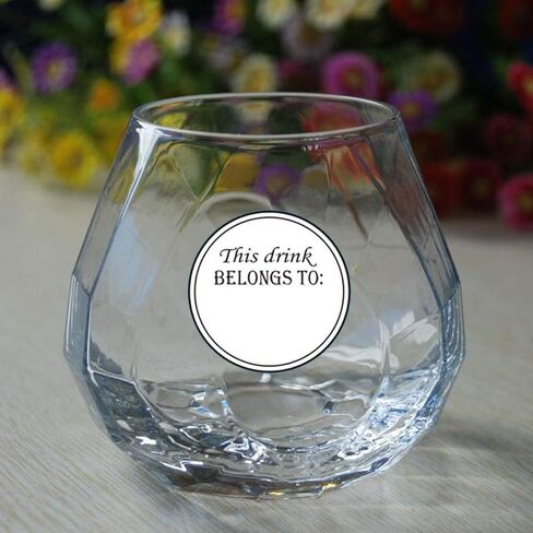 Drink Markers This Drink Belongs to Stickers - Removable Wine Glass Identification Tags - 500 Drink Stickers Cup Reusable Stickers for Wine Tasting Party Supplies, 2 inches Diameter (White) in Saudi Arabia