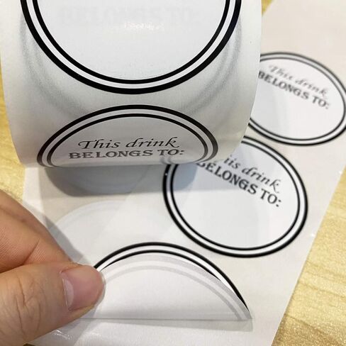 Drink Markers This Drink Belongs to Stickers - Removable Wine Glass Identification Tags - 500 Drink Stickers Cup Reusable Stickers for Wine Tasting Party Supplies, 2 inches Diameter (White) in Saudi Arabia