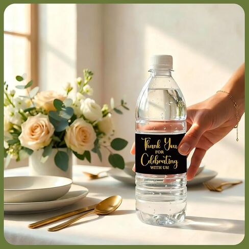 KongMoTree 100 Pcs Wedding Water Bottle Labels, Personalized Water Bottle Labels, Bridal Shower Bottles Sticker, Waters Bottles Label Sticker for Wedding Dinners Prom Engagement Anniversary Party in Saudi Arabia