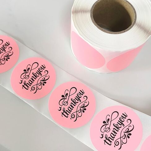 500 2-inch Round Thermal Labels - Waterproof, Smudge-Resistant Stickers for Jars, Bottles, fragrances, and Commercial uses Tear-Resistant - Compatible with Thermal Printers (Pink, 2") in Saudi Arabia