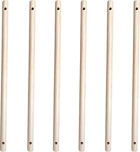6 Pcs Wood Dowel Rods, 11.8 Inches Round Unfinished Hardwood Sticks, Wooden Dowels with Two Holes for Weaving Decoration, Quilt Wall Hanging and DIY Crafts in Saudi Arabia