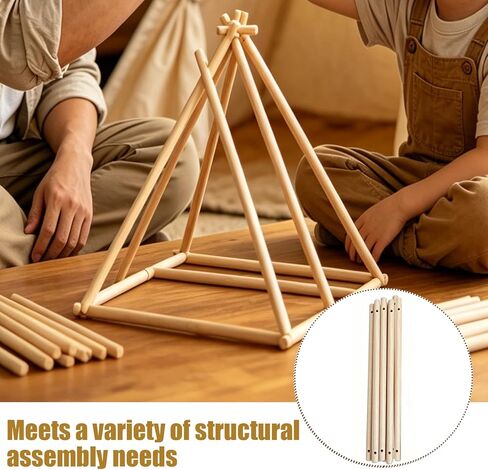 6 Pcs Wood Dowel Rods, 11.8 Inches Round Unfinished Hardwood Sticks, Wooden Dowels with Two Holes for Weaving Decoration, Quilt Wall Hanging and DIY Crafts in Saudi Arabia