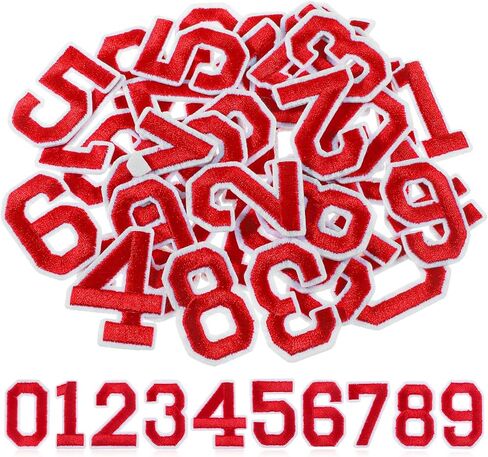 40 Pcs Red Iron on Patches Numbers 0 to 9 Patches Iron on Embroidered Numbers for Clothing, Hats, Shoes, Backpacks, Handbags, Jeans, Jackets etc.DIY Accessories in Kuwait