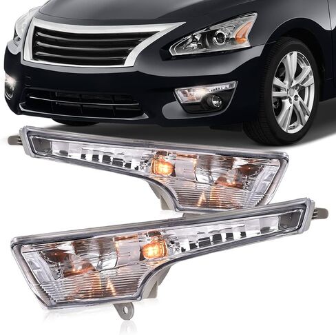 مصابيح إشارة الانعطاف، متوافقة مع Nissan Altima Base 2013-2017، تناسب Nissan Altima S 2013-2018، تناسب Nissan Altima SR 2016-2018، مصابيح ماركر مع لمبة وجانب السائق والراكب in Kuwait