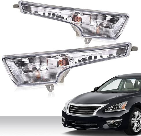 مصابيح إشارة الانعطاف، متوافقة مع Nissan Altima Base 2013-2017، تناسب Nissan Altima S 2013-2018، تناسب Nissan Altima SR 2016-2018، مصابيح ماركر مع لمبة وجانب السائق والراكب in Kuwait