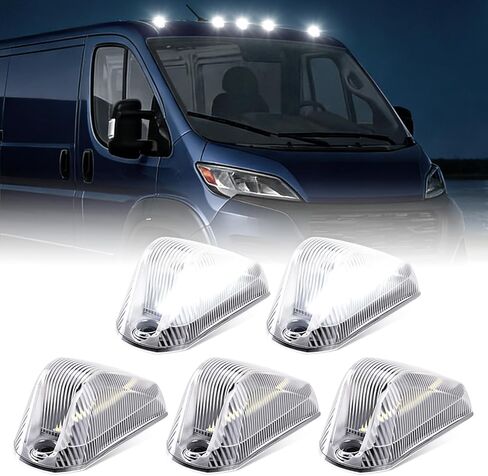 YCLL 5PCS Rear Cab Roof Top Marker Lights Led Clearance Running Lamps Compatible with 2014-2025 Dodge Ram ProMaster 1500 2500 3500, Rear Top Clearance Assembly Roof Mounted Cab Lights in Saudi Arabia