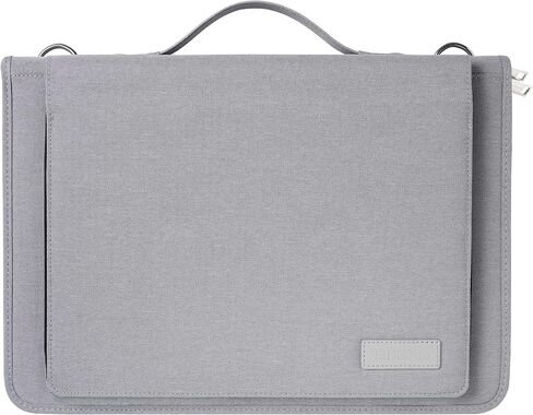 Grey Leather Laptop Messenger Case - Compatible with Samsung Galaxy Book6 Pro 14" Laptop in Kuwait