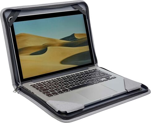 Grey Leather Laptop Messenger Case - Compatible with Samsung Galaxy Book6 Pro 14" Laptop in Kuwait