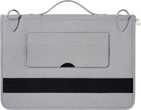 Grey Leather Laptop Messenger Case - Compatible with Samsung Galaxy Book6 Pro 14" Laptop in Kuwait