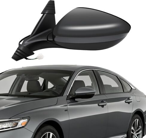 Right Passenger Side Mirror Assembly Compatible with Accord LX Sport 1.5T 2018-2022 Non-Heated Power Manual Folding HO1321328 76208-TVA-A02 Gray Modern Steel Metallic (3Pins) in Kuwait
