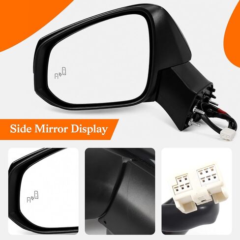 Driver Side Mirror Replacement Fit for 2019 2020 2021 2022 Toyota Rav4 With Power Adjustment, Heated, Signal Lamp, Blind Spot Monitor, Manual Fold, Left Side Door Mirror Partslink TO1320384 8 Pins in Saudi Arabia