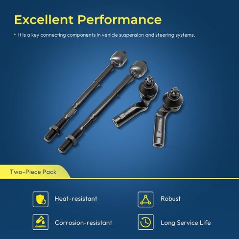 مجموعة قضبان ربط أمامية داخلية وخارجية من 4 قطع تناسب Ford 13-18 C-Max، 13-19 Escape، 2014-2018 Transit Connect، 2012-2018 Focus، لسيارة Lincoln 15-19 MKC يستبدل EV800898 ES800954 ES800955 in Kuwait