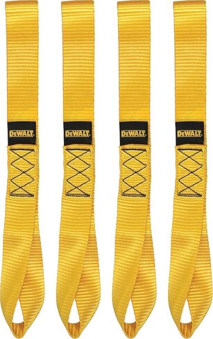 DEWALT DXBC80002 أسود/أصفر حلقات ناعمة فاخرة مقاس 1.7 بوصة × 18 بوصة - دعامة حمل شديدة التحمل (قوة كسر 11.000 رطل)، 4 عبوات in Kuwait