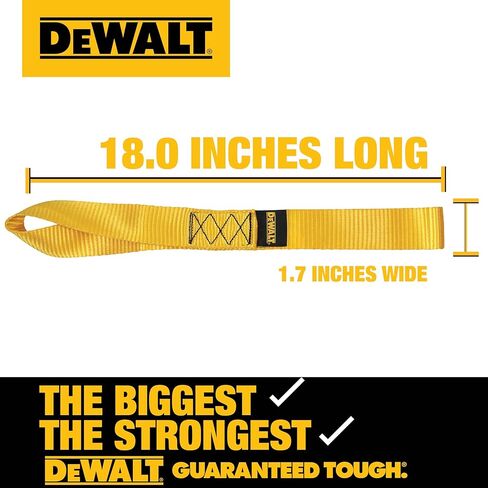 DEWALT DXBC80002 أسود/أصفر حلقات ناعمة فاخرة مقاس 1.7 بوصة × 18 بوصة - دعامة حمل شديدة التحمل (قوة كسر 11.000 رطل)، 4 عبوات in Kuwait