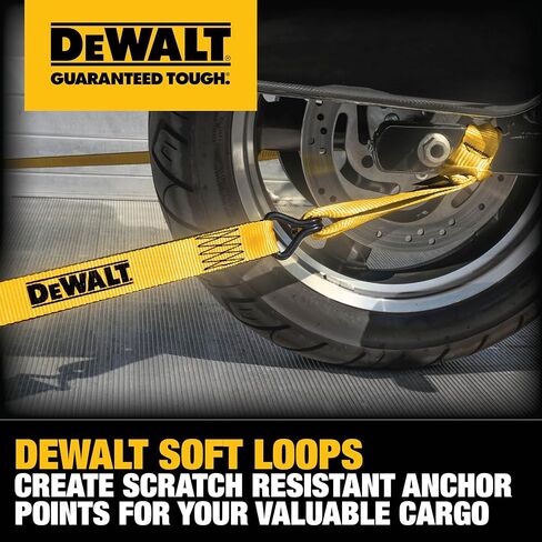 DEWALT DXBC80002 أسود/أصفر حلقات ناعمة فاخرة مقاس 1.7 بوصة × 18 بوصة - دعامة حمل شديدة التحمل (قوة كسر 11.000 رطل)، 4 عبوات in Kuwait