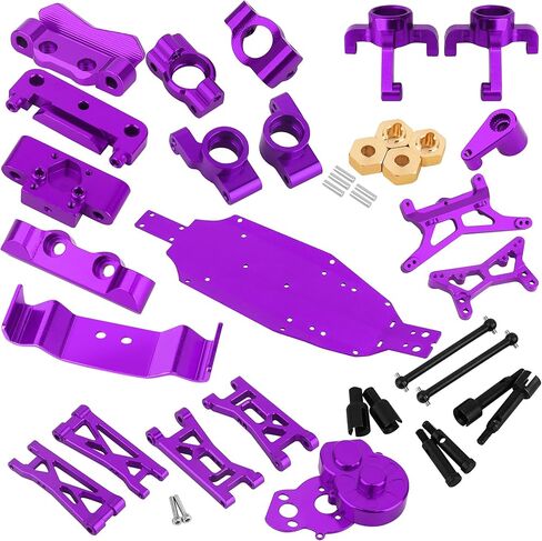16 Sets Metal Chassis Upgrade Parts for 1/24 1/28 Buggy Losi Micro-B/Micro-T (Purple) in Saudi Arabia