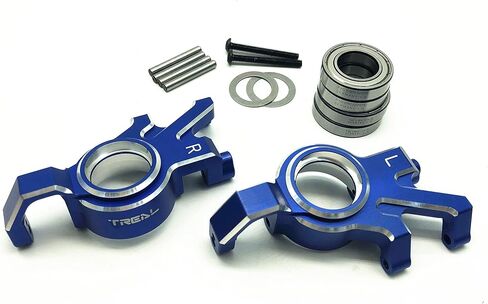 مفاصل توجيه حامل المحور الأمامي من الألومنيوم الحقيقي 7075 متوافقة مع 1/5 XMaxx (أسود) in Saudi Arabia