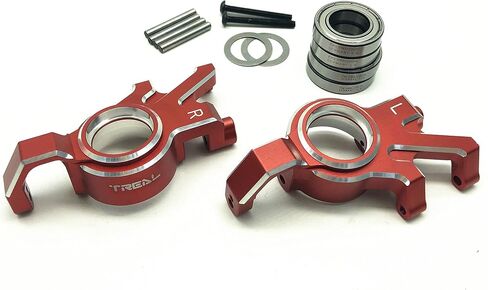 مفاصل توجيه حامل المحور الأمامي من الألومنيوم الحقيقي 7075 متوافقة مع 1/5 XMaxx (أسود) in Saudi Arabia