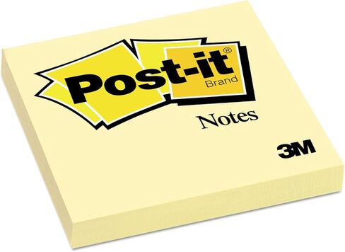 Post-it Notes, 3 inches by 3 inches, Canary Yellow, 100-Sheet Pads in 12-Count Packages (Pack of 2) in Kuwait