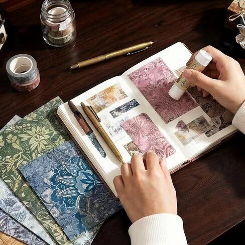 120Pcs Baroque Ruins Vintage Scrapbook Paper, 6.7x9.8 Inch Antique Single Side Printed Craft Paper, 6 Retro Designs (20 Sheets Each) for DIY Card Making, Journaling, Photo Album & Decoration in Kuwait