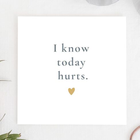 TEEMI-I Know Today Hurts – Minimalist Encouragement Card for Grief, Loss, Depression Support – Blank Inside with Free Comfort Stickers in Saudi Arabia