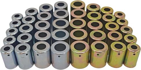 20PCS Iron AC Hose Ferrules, Zinc Coated Automotive Air Conditioning Crimper Ferrules, 4 Sizes #6#8#10#12 for Standard Hoses (Blue White) in Saudi Arabia