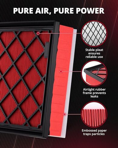 EVIL ENERGY Engine Air Filter, Compatible with Ford 2012-2025 Taurus/Mondeo/Edge, Lincoln 2014-2025 MKX/MKZ/Nautilus/Continental, Replace DS7Z-9601A in Kuwait
