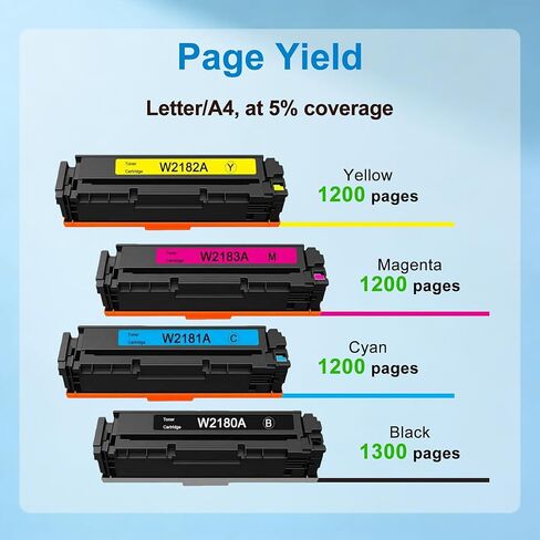 218A 218X Toner Cartridges Replacement Compatible for HP 218A 218X Toner W2180A W2180X 218 Works for MFP 3301fdw 3301sdw 3301cdw Color Pro 3201dw Printer Black Cyan Magenta Yellow with Chip (4Pack) in Saudi Arabia