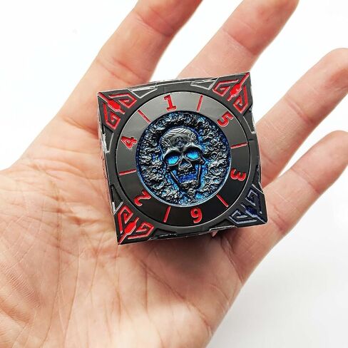 Spinner DND Dice, Rotating Metal Dice Set with 3D Relief Design, Cool Premium Polyhedral RPG Dice for Tabletop Games & Dungeons & Dragons Players(Black Nickel Red) in Saudi Arabia